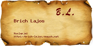 Brich Lajos névjegykártya